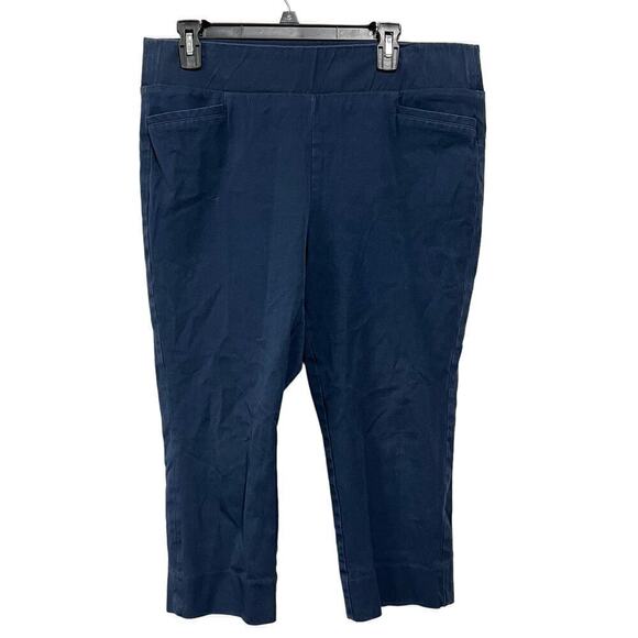 Soft Surroundings Superla Stretch Pull On Cropped Pant Navy Blue Size PL - Picture 1 of 5